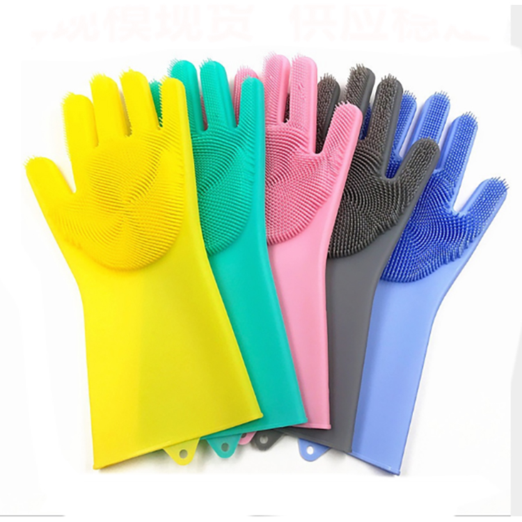 厨房洗碗硅胶手套，厨房硅胶清洁手套定制